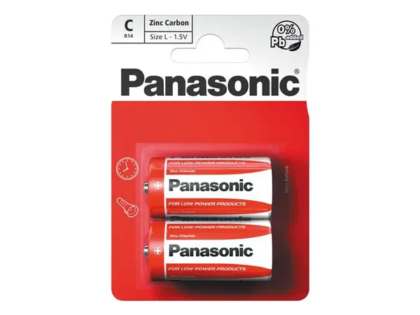 Baterie C (R14) Zn-Cl PANASONIC Red 2ks / blistr