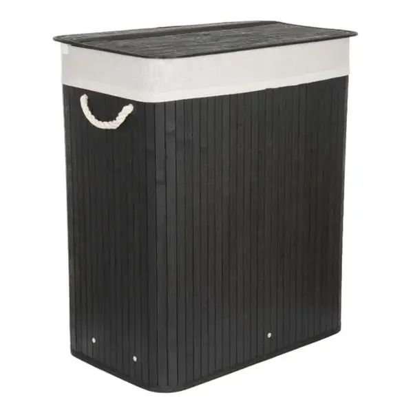 Koš prádelní G21 Bambus 105l Black