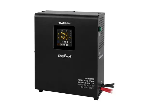 Zdroj záložní REBEL POWER-800 12V 230V 800VA 500W Black nástěnný