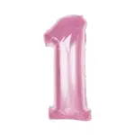 Balónek fóliový číslo 1 světle růžový  92 cm