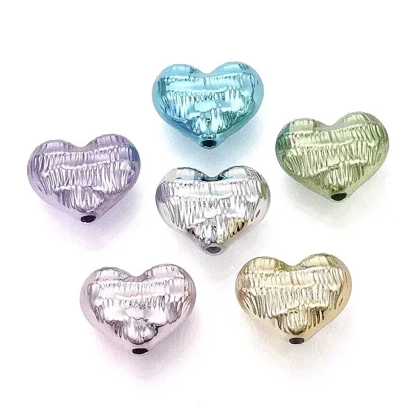 Textured Plating Opaque Acrylic Beads