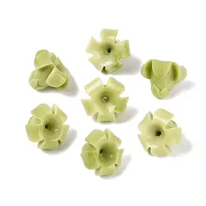Two Tone Synthetic Coral Carved Beads