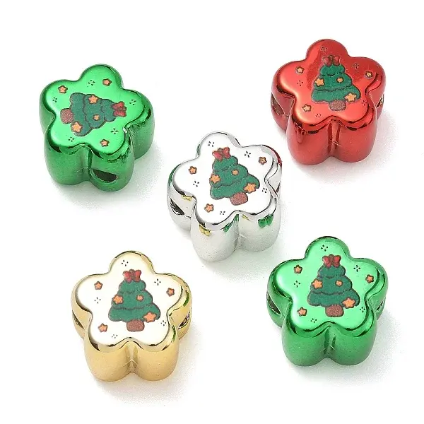 Christmas UV Plating & Printed Acrylic Beads
