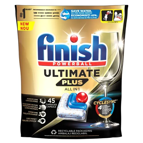 FINISH Ultimate Plus All in 1 Kapsle do myčky nádobí 45 ks