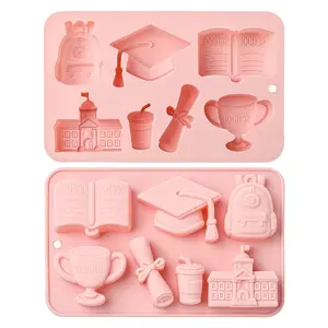 2Pcs College Theme Silicone Molds