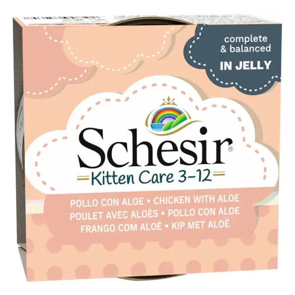 SCHESIR Kitten konzerva pro koťata kuře a aloe 85 g