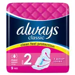 ALWAYS Classic Long Hygienické Vložky s křidélky 9 ks