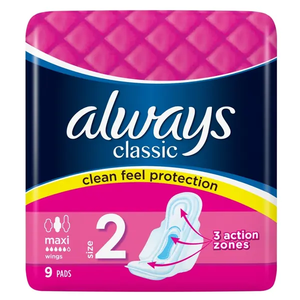 ALWAYS Classic Long Hygienické Vložky s křidélky 9 ks