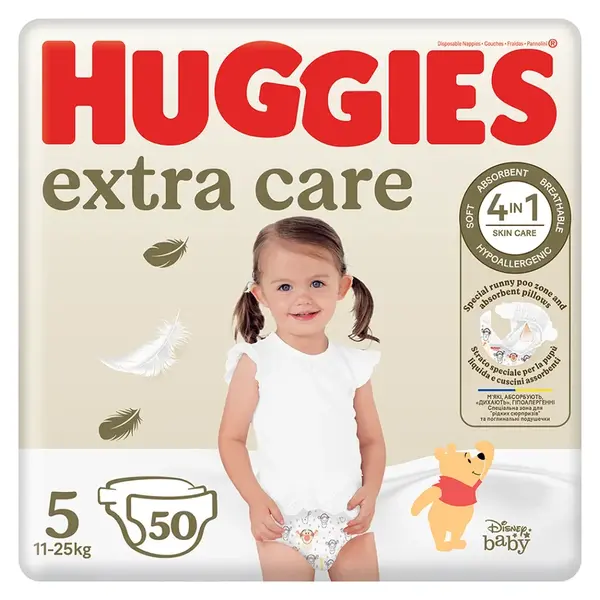 HUGGIES Dětské plenky Extra Care 5 velikost 11-25 kg 50 kusů