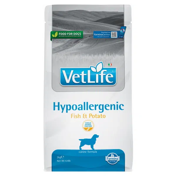 VET LIFE Natural Hypo Fish & Potato granule pro psy, Hmotnost balení: 2 kg