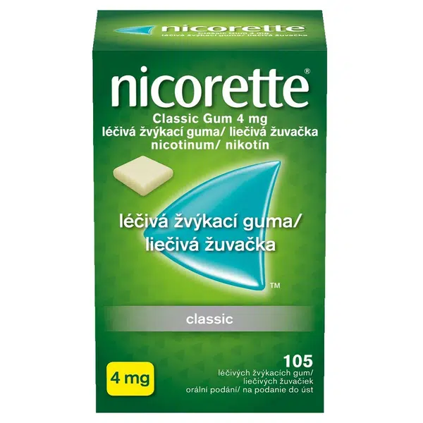 NICORETTE Classic 4 mg Léčivá žvýkací guma 105 kusů