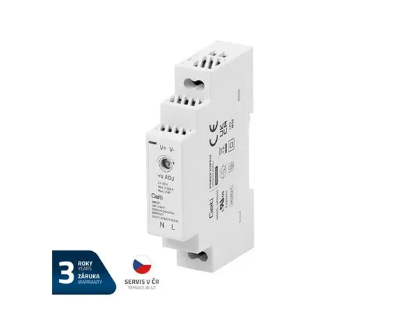 Zdroj spínaný na DIN lištu 24V/15W GETI GPS2415