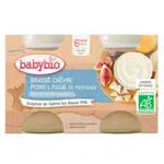 BABYBIO Brassé  z kozího mléka hruška fík 2x130 g