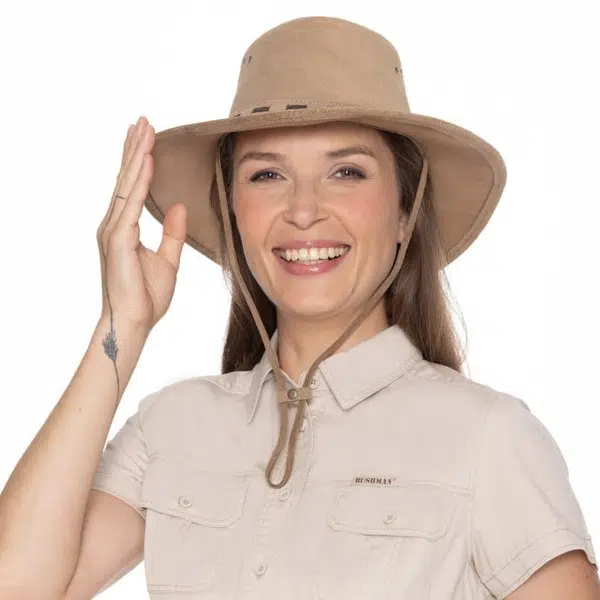 Bushman Pánský a dámský kožený klobouk One Ten, khaki S