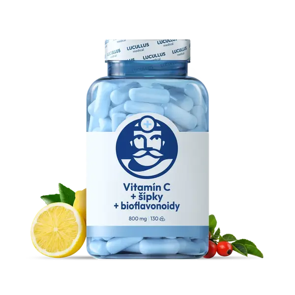 Dr. LUCULLUS Vitamín C + šípky + bioflavonoidy 130 kapsúl