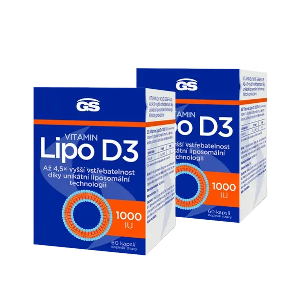 GS Vitamin Lipo D3 1000 IU, 2 × 60 kapslí