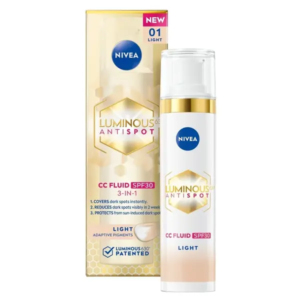 NIVEA CC krém Cellular Luminous světlý 40 ml, Určené (na): Hydratace, Druh zboží: Pleťový krém, Objem (ml): 40 