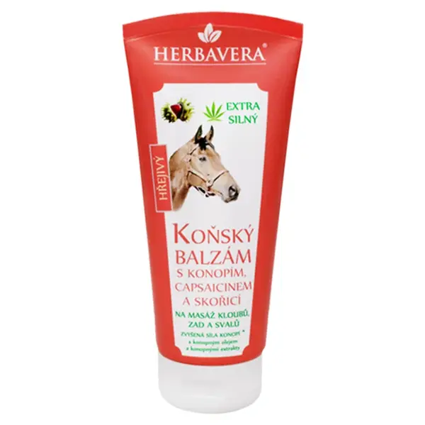 HERBAVERA Koňský balzám Hřejivý s konopím a skořicí 200 ml