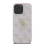 Zadní kryt Guess PU 4G Metal Logo pro Apple iPhone 16 Pro Max, růžová