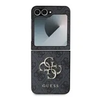 Zadní kryt Guess PU 4G Metal Logo pro Samsung Galaxy Z Flip6/7 FE, šedá