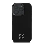 Zadní kryt DKNY PU Leather Stack Logo Magsafe pro Apple iPhone 16 Pro Max, černá