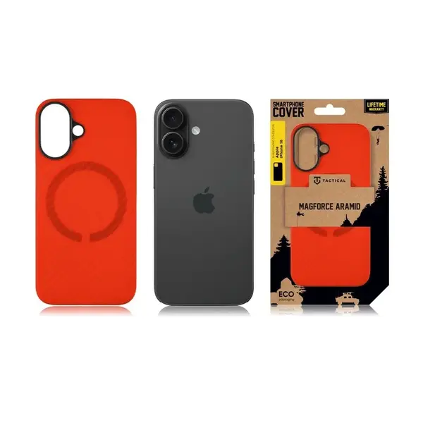 Zadní kryt Tactical MagForce Aramid Bloody Mary Limited Edition pro Apple iPhone 16, červená