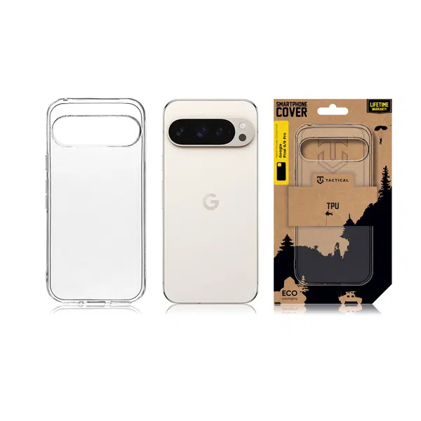 Zadní kryt Tactical TPU pro Google Pixel 9/9 Pro, transparentní