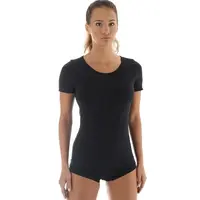 Dámské tričko Brubeck Wool Comfort s krátkým rukávem černá L