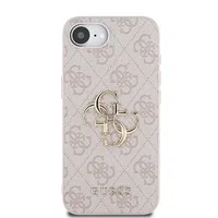 Zadní kryt Guess PU 4G Metal Logo pro Apple iPhone 16e, růžová