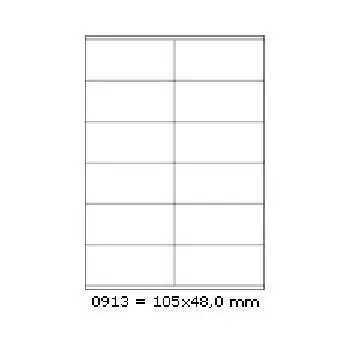 Samolepicí etikety 105 x 48 mm, 12 etiket, A4, 100 listů