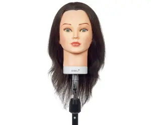 Cvičná hlava s přírodními vlasy Sibel Betty - tmavě hnědá, 15-35 cm (0040201) + dárek zdarma