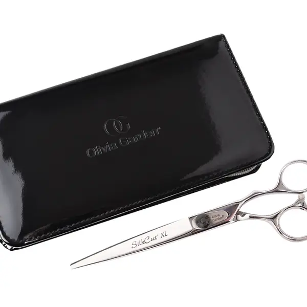 Kadeřnické nůžky Olivia Garden SilkCut Shear XL 7" - stříbrné (XL7.0) + dárek zdarma
