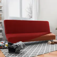 Super strečové potahy NIAGARA cihlová dvojkřeslo s dřevěnými rukojeťmi (š. 130 - 160 cm)