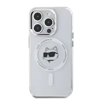 Zadní kryt Karl Lagerfeld IML Choupette Head Metal Frame MagSafe pro Apple iPhone 15 Pro Max, transparentní