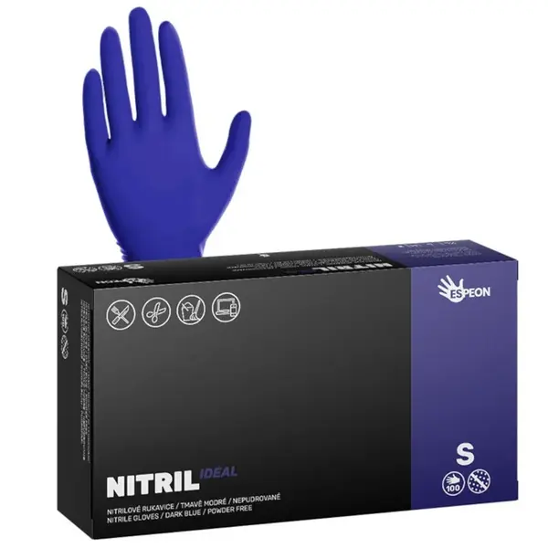Nitrilové rukavice Espeon Nitril Ideal - 100 ks, tmavě modré, velikost S (100134) + dárek zdarma