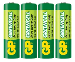 Tužkové baterie GP Greencell Extra Heavy Duty AA - 4 ks