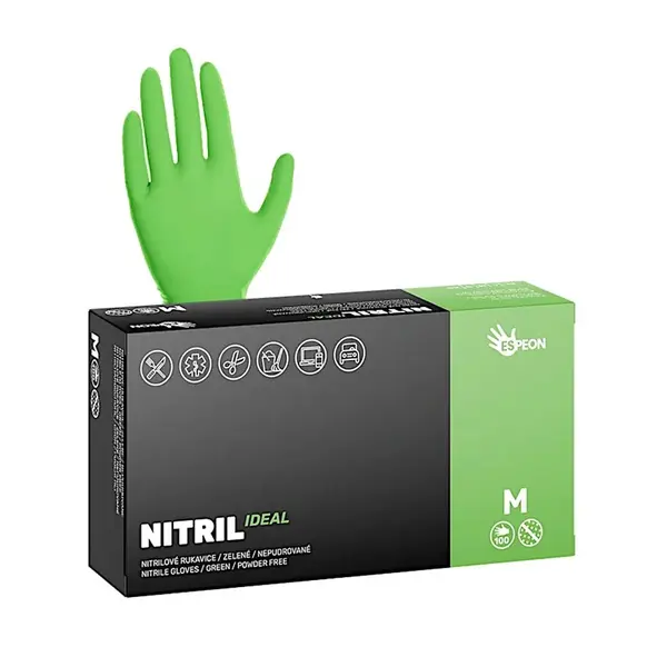 Nitrilové rukavice Espeon Nitril Ideal - 100 ks, zelené, velikost M (100154) + dárek zdarma