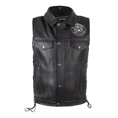 Kožená moto vesta W-TEC Highstake Black 4XL