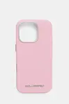 Puzdro na mobil Karl Lagerfeld iPhone 16 Pro ružová farba, KLHMP16LPSAFWMCP