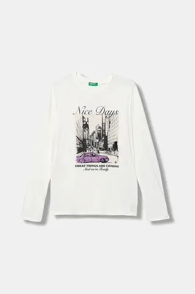 Detská bavlnená košeľa s dlhým rukávom United Colors of Benetton