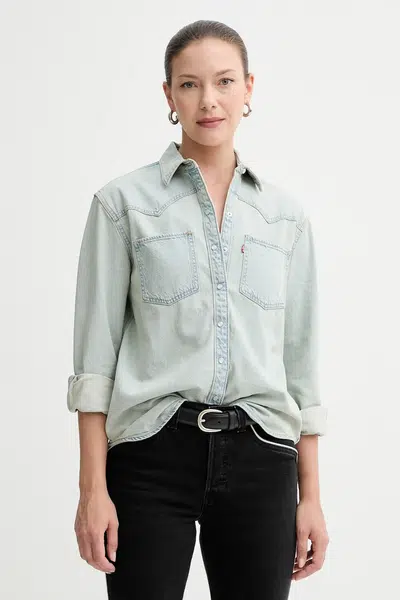 Rifľová košeľa Levi's modrá farba, regular, s klasickým golierom, A7244
