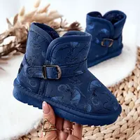 PA1 Detské topánky Snehové topánky s kožušinou Navy Blue Coffee