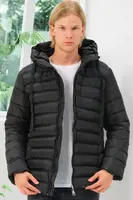 M8658 DEWBERRY PÁNSKY KABÁT - JEDNOFAREBNÝ ČIERNY