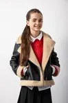 Dětská bunda Coccodrillo černá barva, OUTERWEAR GIRL JUNIOR