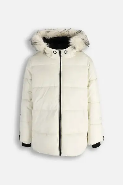 Dětská bunda Coccodrillo béžová barva, OUTERWEAR GIRL JUNIOR