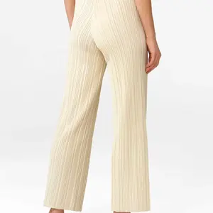 Béžové široké rebrované nohavice ORSAY