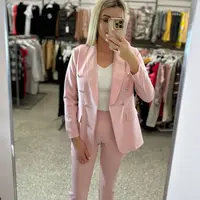 Pink elegant fabric pants LIVIEN