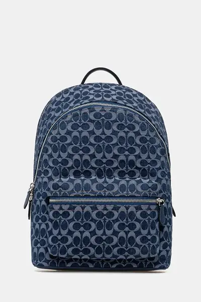 Ruksak Coach pánsky, tmavomodrá farba, veľký, vzorovaný, CAJ71