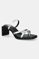 Kožené šľapky Tommy Jeans THE SOHO SANDAL METALLIC