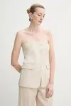 Blúzka ISABELLE BLANCHE dámska, béžová farba, jednofarebná, IS25SS-C051-T004